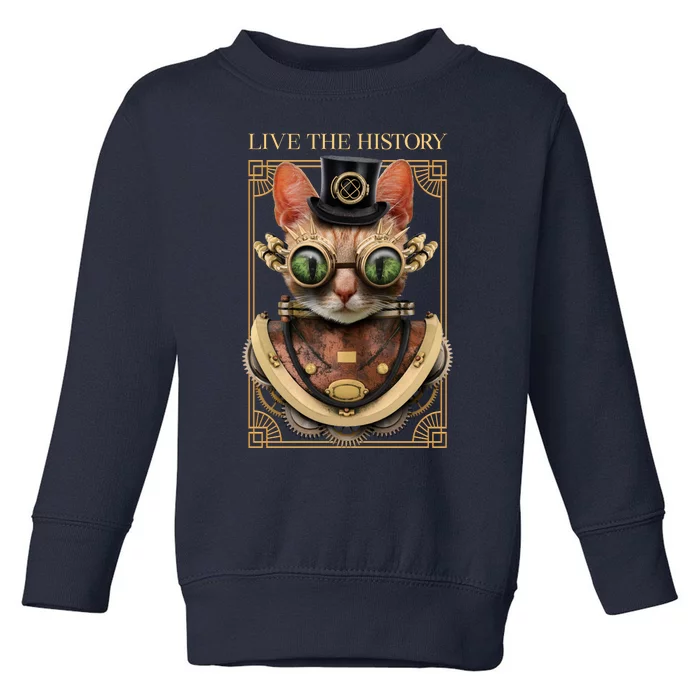 Steampunk Cat Animal Bizarre Toddler Sweatshirt