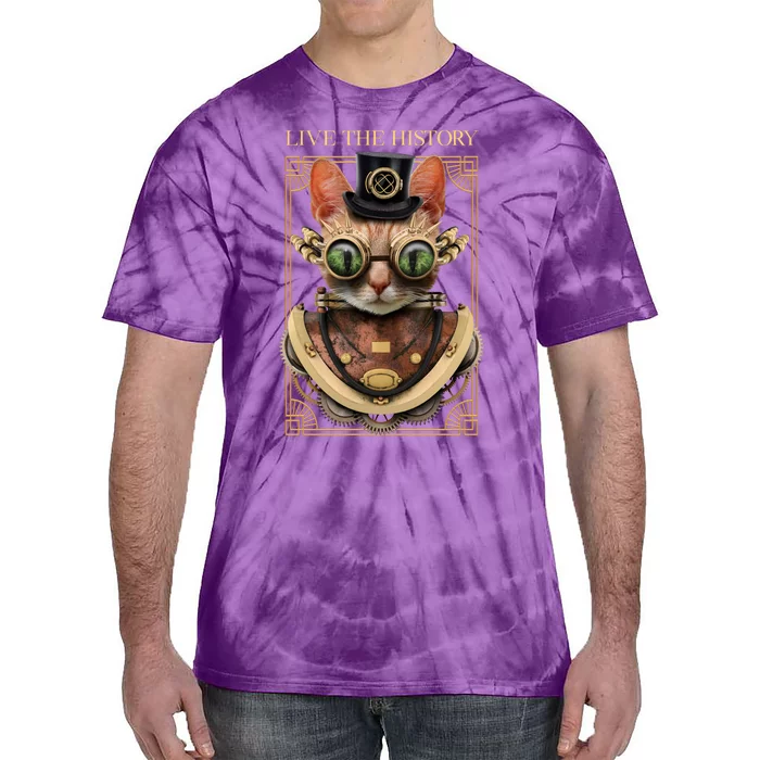 Steampunk Cat Animal Bizarre Tie-Dye T-Shirt