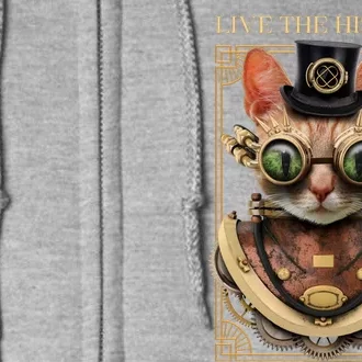 Steampunk Cat Animal Bizarre Full Zip Hoodie