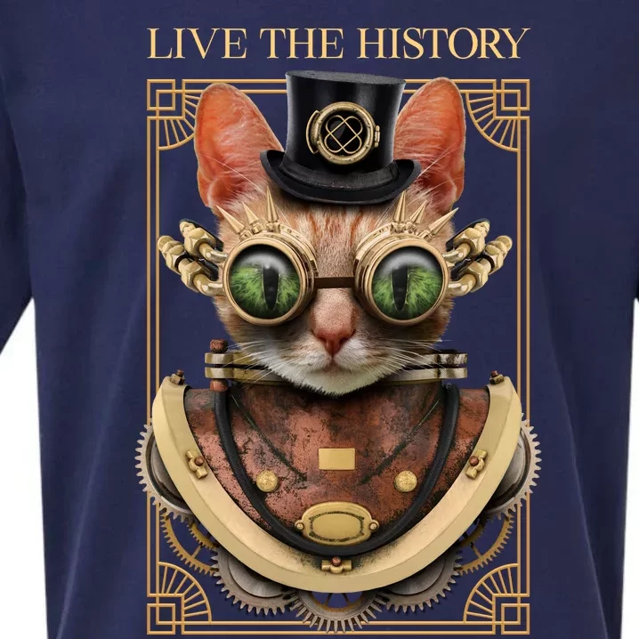 Steampunk Cat Animal Bizarre Sueded Cloud Jersey T-Shirt