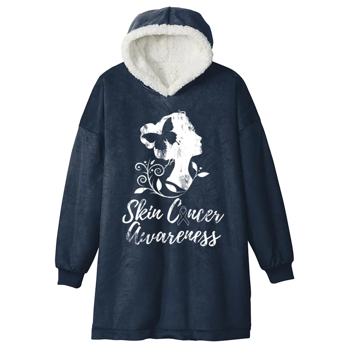 Skin Cancer Awareness Gift Hooded Wearable Blanket