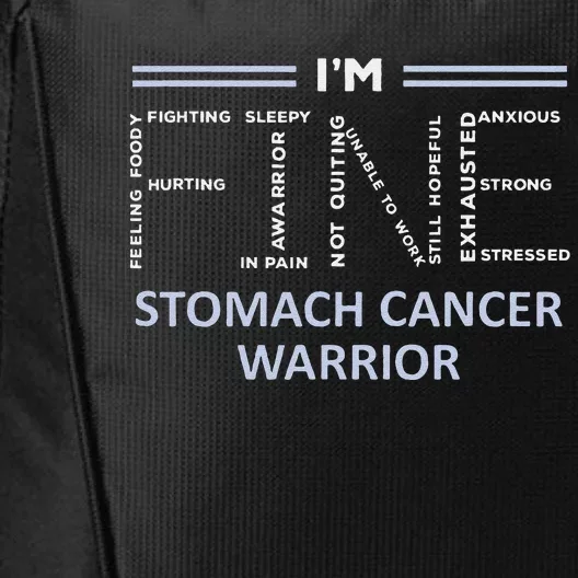 Stomach Cancer Awareness I´M Fine Periwinkle Ribbon Fighter City Backpack