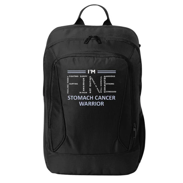 Stomach Cancer Awareness I´M Fine Periwinkle Ribbon Fighter City Backpack