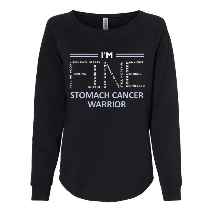 Stomach Cancer Awareness I´M Fine Periwinkle Ribbon Fighter Womens California Wash Sweatshirt