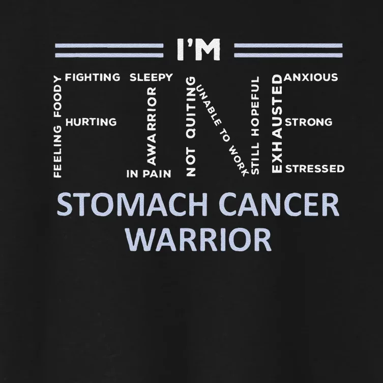 Stomach Cancer Awareness I´M Fine Periwinkle Ribbon Fighter Women's Crop Top Tee