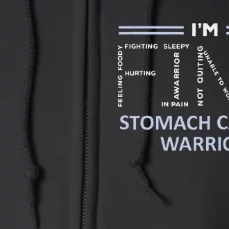 Stomach Cancer Awareness I´M Fine Periwinkle Ribbon Fighter Full Zip Hoodie