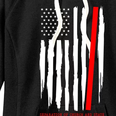 Seperate Church And State Again Political Awareness Us Flag Gift Women's Fleece Hoodie