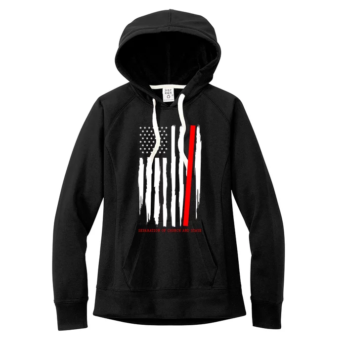 Seperate Church And State Again Political Awareness Us Flag Gift Women's Fleece Hoodie