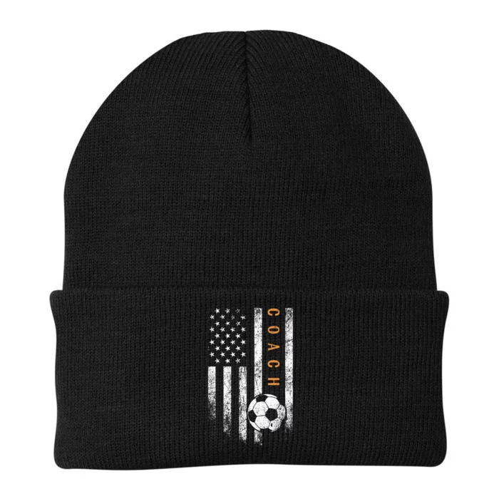 Soccer Coach American Flag Design Soccer Trainer Coaching Knit Cap Winter Beanie