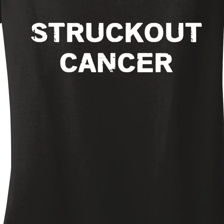 Struckout Cancer Awareness Walk Baseball For Men Women Women's V-Neck T-Shirt