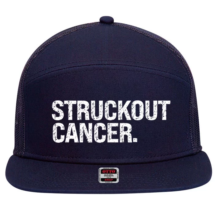 Struckout Cancer Awareness Walk Baseball For Men Women 7 Panel Mesh Trucker Snapback Hat