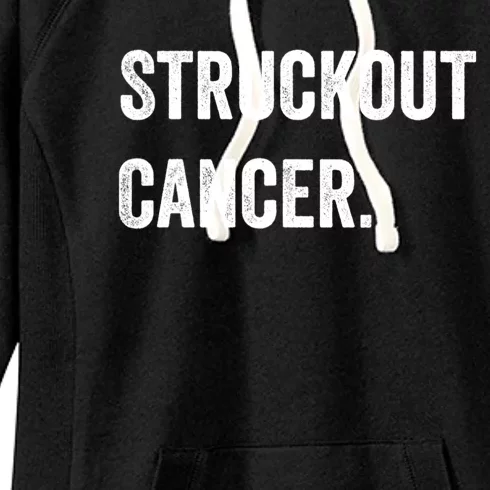 Struckout Cancer Awareness Walk Baseball For Men Women Women's Fleece Hoodie