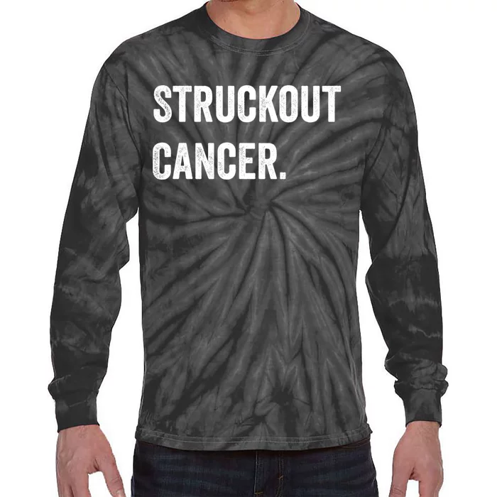 Struckout Cancer Awareness Walk Baseball For Men Women Tie-Dye Long Sleeve Shirt