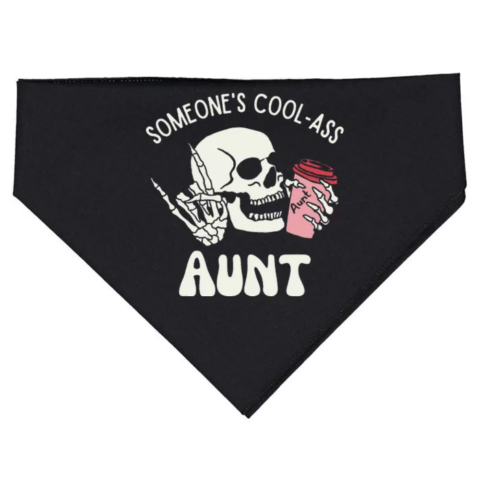 SomeoneS Cool Ass Aunt Cool Auntie Club Skull Skeleton USA-Made Doggie Bandana