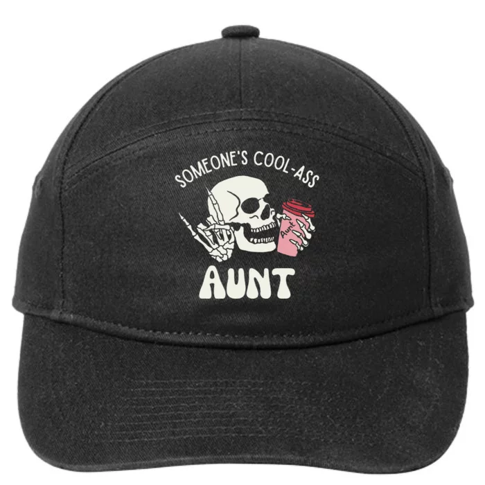 SomeoneS Cool Ass Aunt Cool Auntie Club Skull Skeleton 7-Panel Snapback Hat