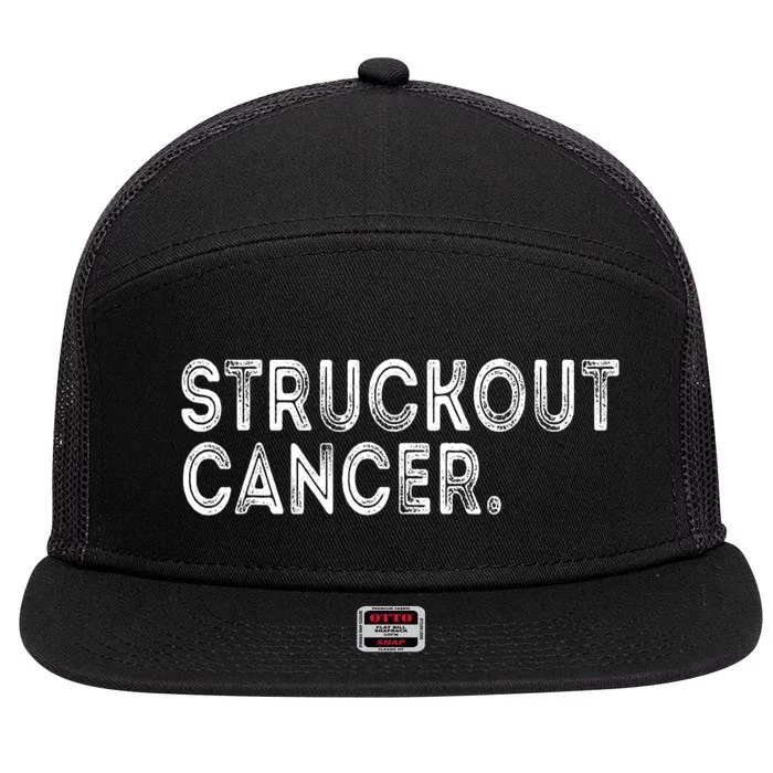 Struckout Cancer Awareness Walk Baseball For Men Women 7 Panel Mesh Trucker Snapback Hat