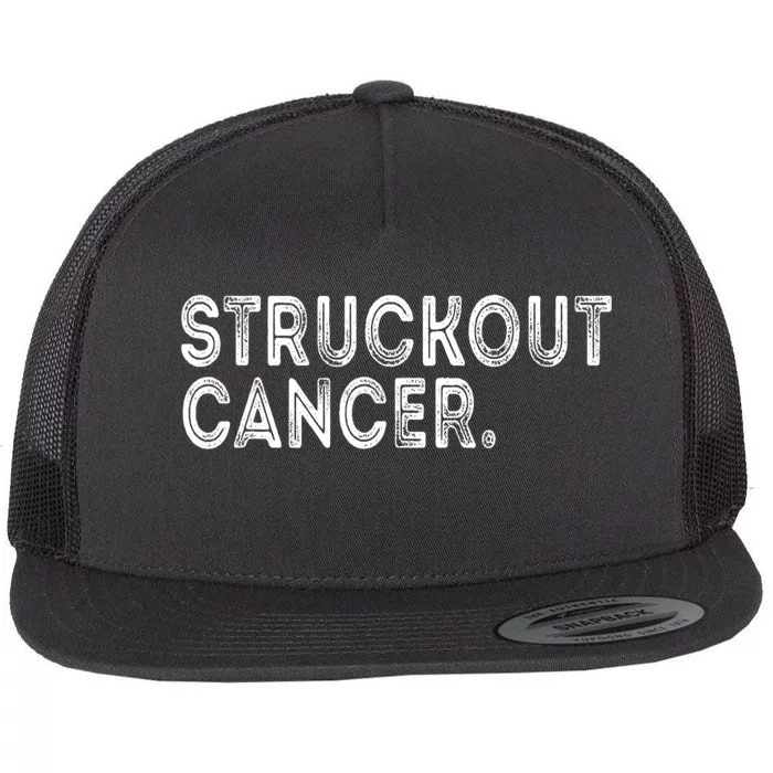 Struckout Cancer Awareness Walk Baseball For Men Women Flat Bill Trucker Hat