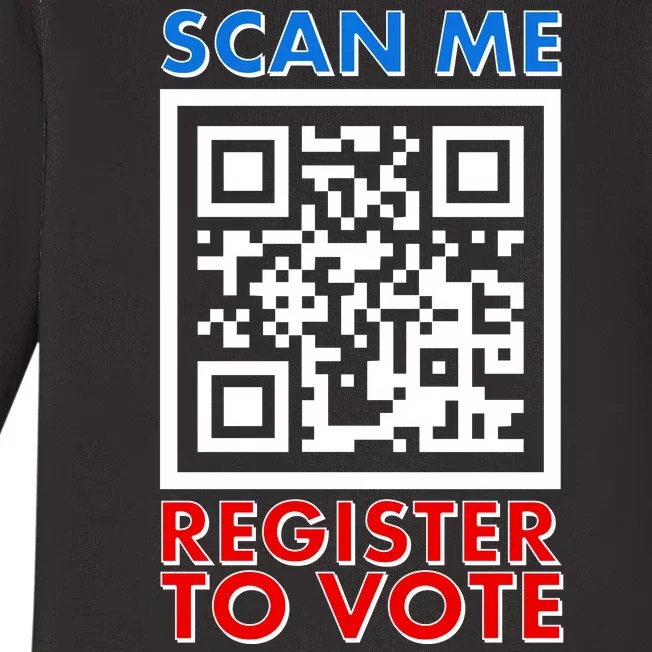 Scan Me QR Code Register To Vote Baby Long Sleeve Bodysuit