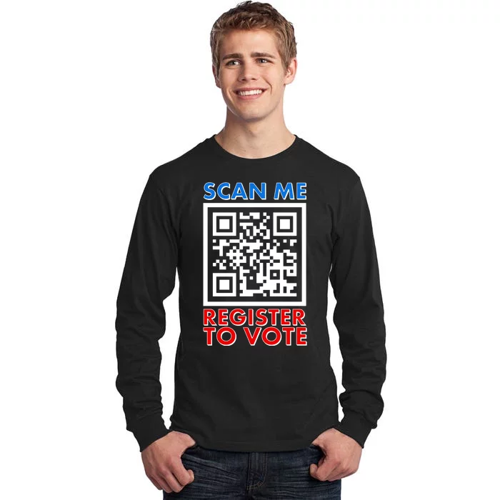 Scan Me QR Code Register To Vote Tall Long Sleeve T-Shirt