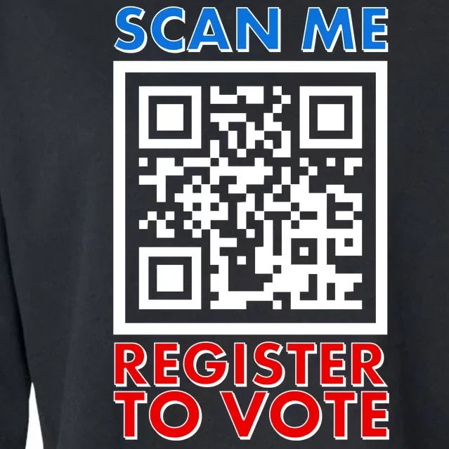 Scan Me QR Code Register To Vote Cropped Pullover Crew