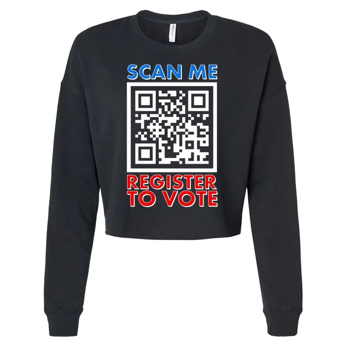 Scan Me QR Code Register To Vote Cropped Pullover Crew