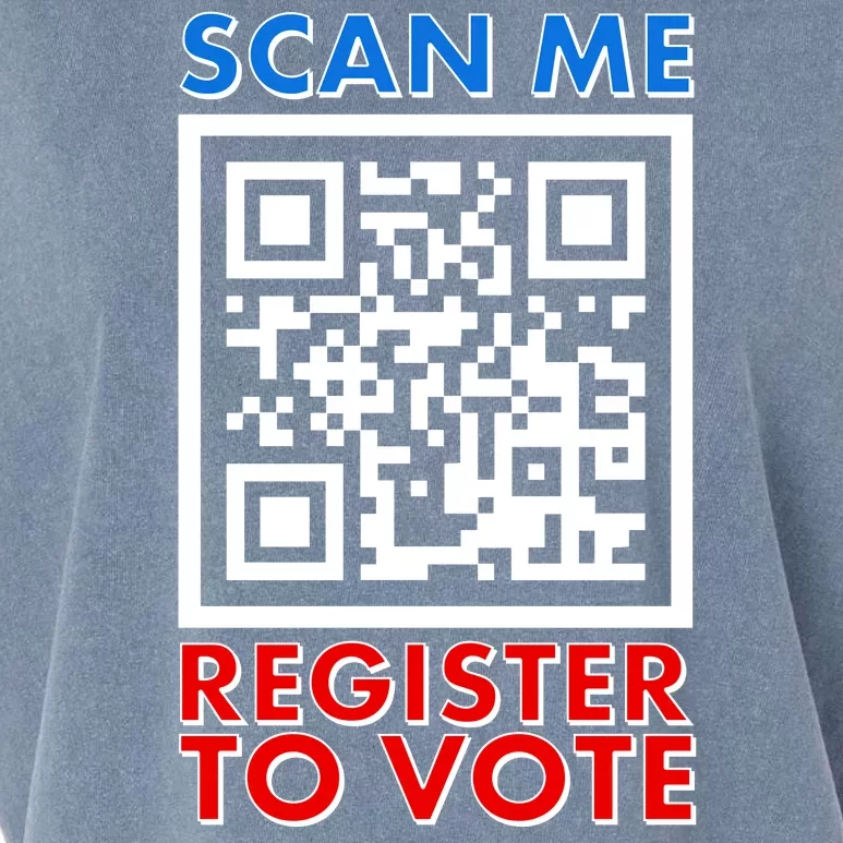 Scan Me QR Code Register To Vote Garment-Dyed Women's Muscle Tee