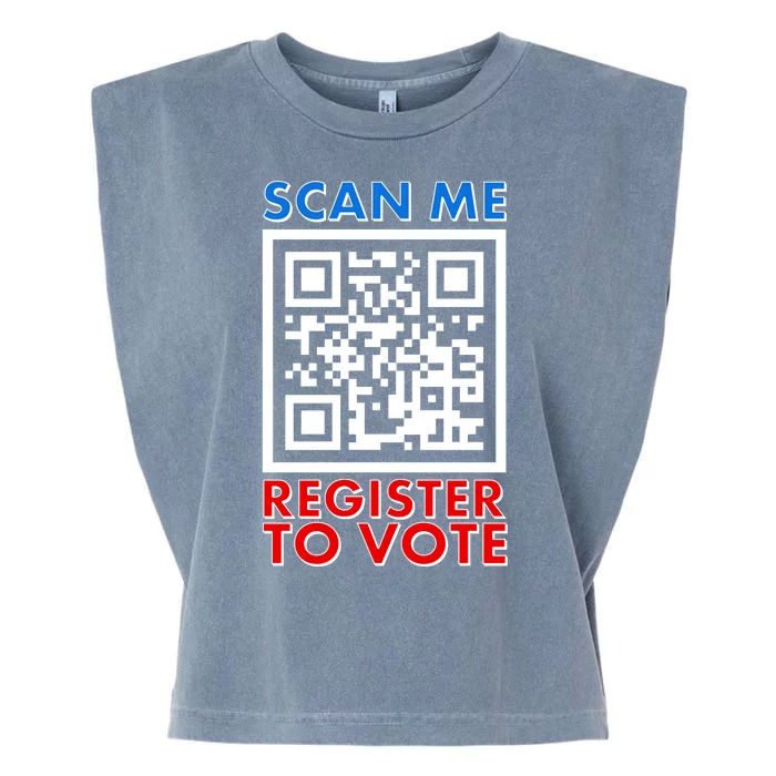 Scan Me QR Code Register To Vote Garment-Dyed Women's Muscle Tee