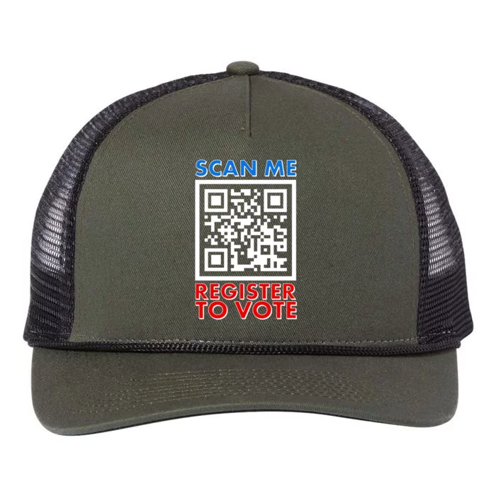 Scan Me QR Code Register To Vote Retro Rope Trucker Hat Cap