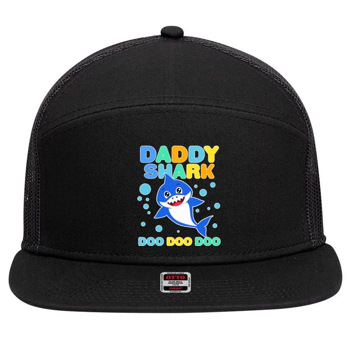 Scary Daddy Shark Doo Doo Doo Halloween 7 Panel Mesh Trucker Snapback Hat