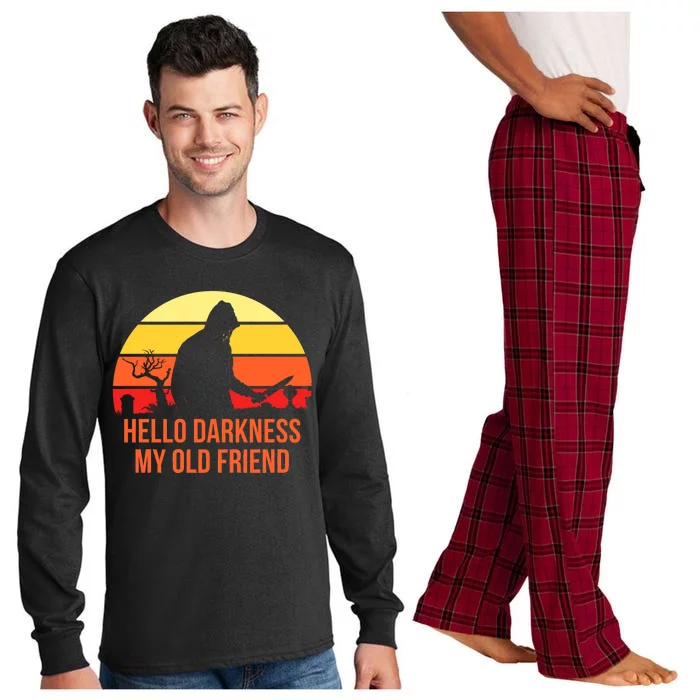 Scary Hello Darkness My Old Friend Long Sleeve Pajama Set