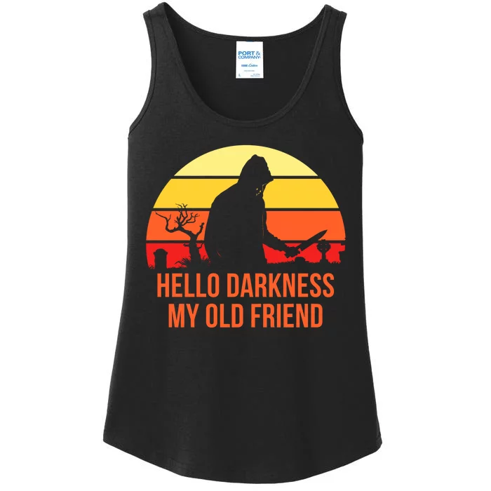 Scary Hello Darkness My Old Friend Ladies Essential Tank