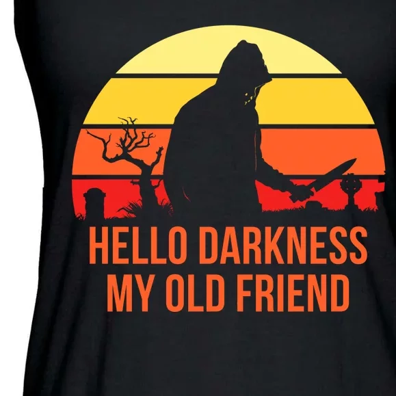 Scary Hello Darkness My Old Friend Ladies Essential Flowy Tank