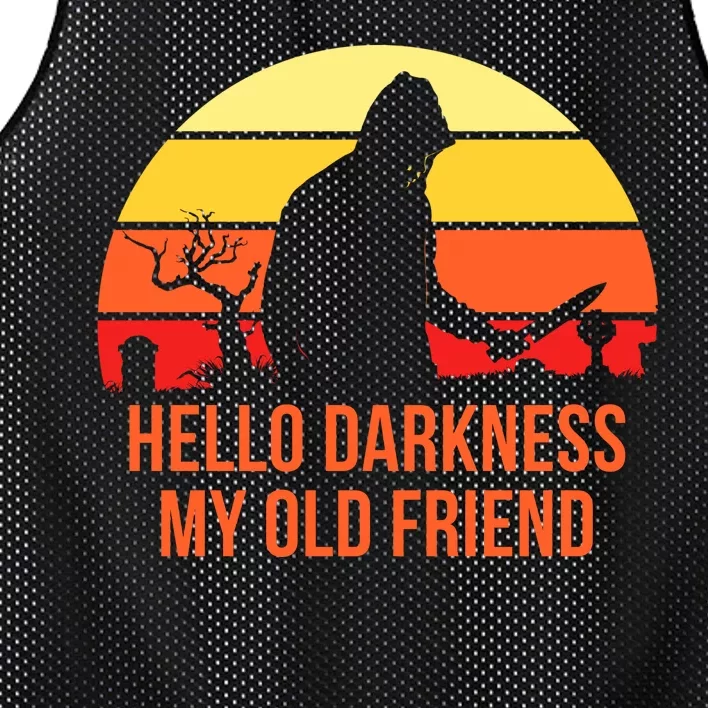 Scary Hello Darkness My Old Friend Mesh Reversible Basketball Jersey Tank