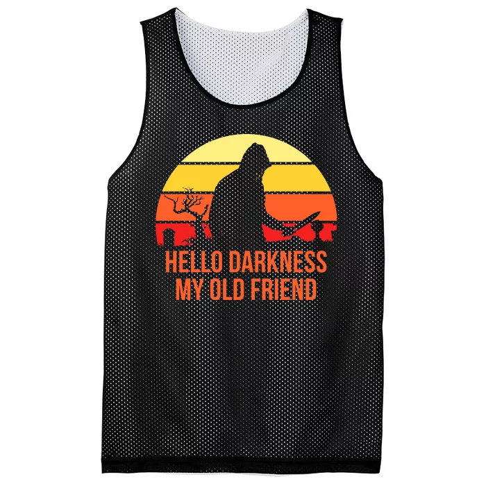 Scary Hello Darkness My Old Friend Mesh Reversible Basketball Jersey Tank