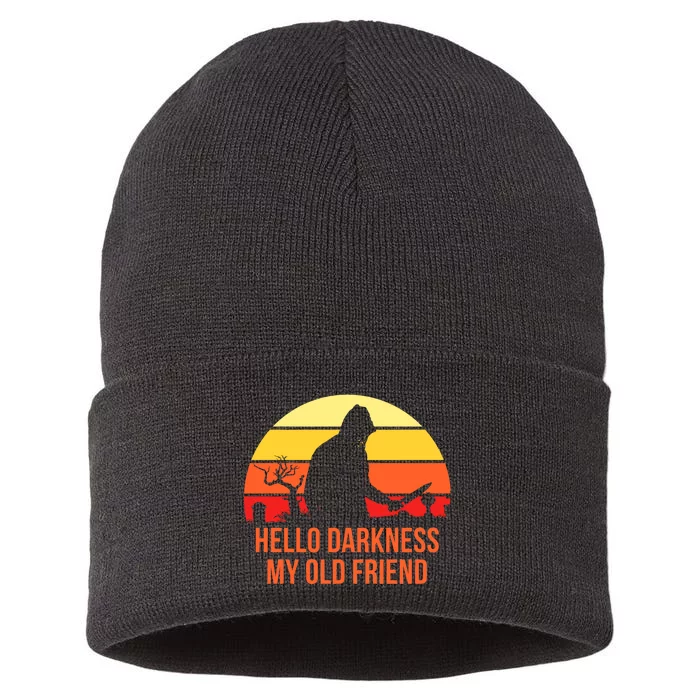 Scary Hello Darkness My Old Friend Sustainable Knit Beanie