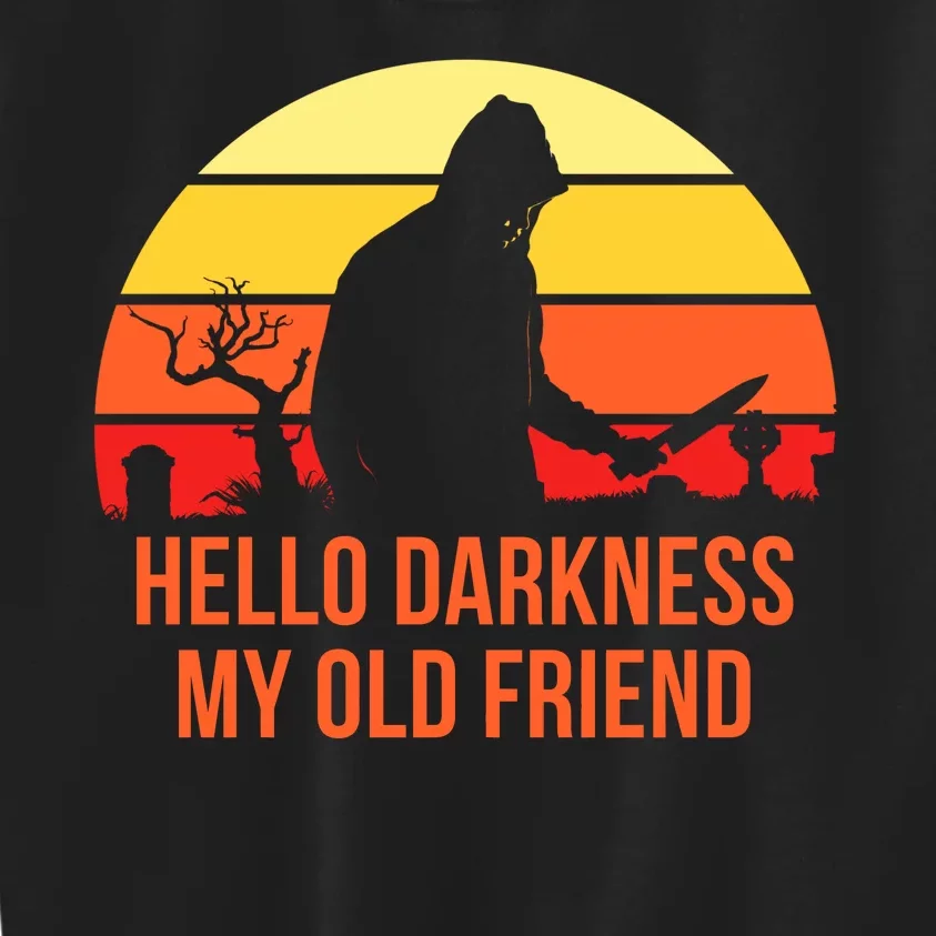 Scary Hello Darkness My Old Friend Kids Sweatshirt