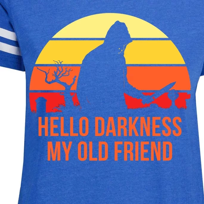 Scary Hello Darkness My Old Friend Enza Ladies Jersey Football T-Shirt