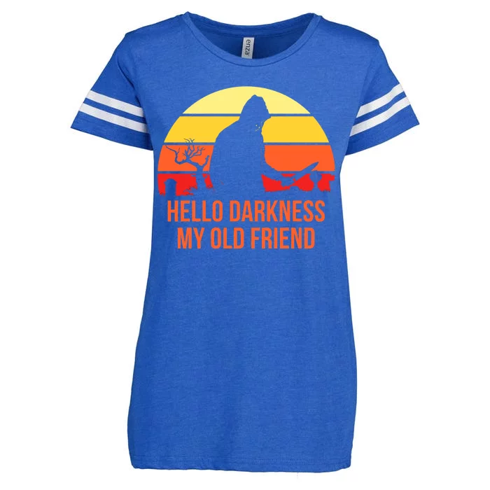 Scary Hello Darkness My Old Friend Enza Ladies Jersey Football T-Shirt