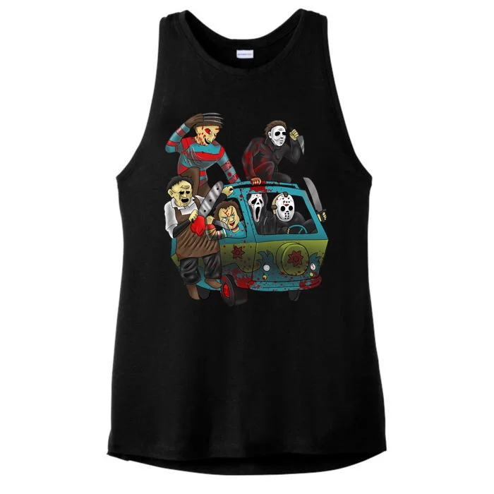 Scary Holocaust Machine Van Movie Characters Ladies Tri-Blend Wicking Tank