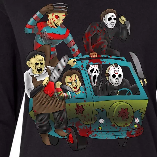 Scary Holocaust Machine Van Movie Characters Womens Cotton Relaxed Long Sleeve T-Shirt