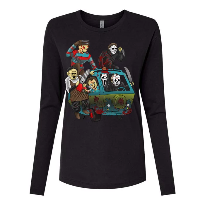 Scary Holocaust Machine Van Movie Characters Womens Cotton Relaxed Long Sleeve T-Shirt