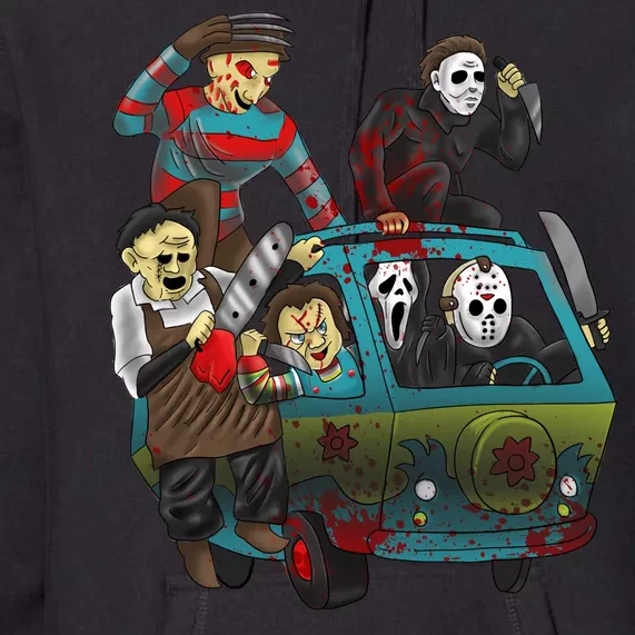 Scary Holocaust Machine Van Movie Characters Premium Hoodie