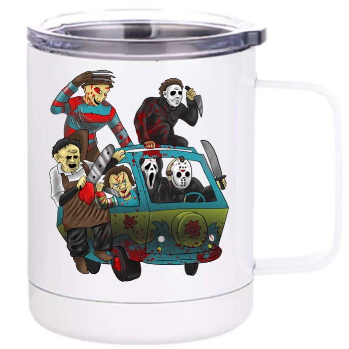 Scary Holocaust Machine Van Movie Characters Front & Back 12oz Stainless Steel Tumbler Cup