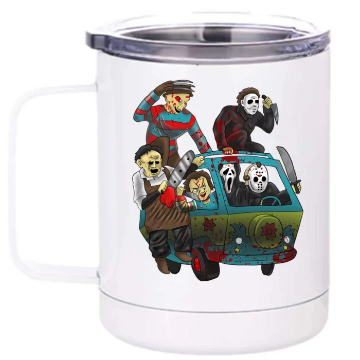 Scary Holocaust Machine Van Movie Characters Front & Back 12oz Stainless Steel Tumbler Cup