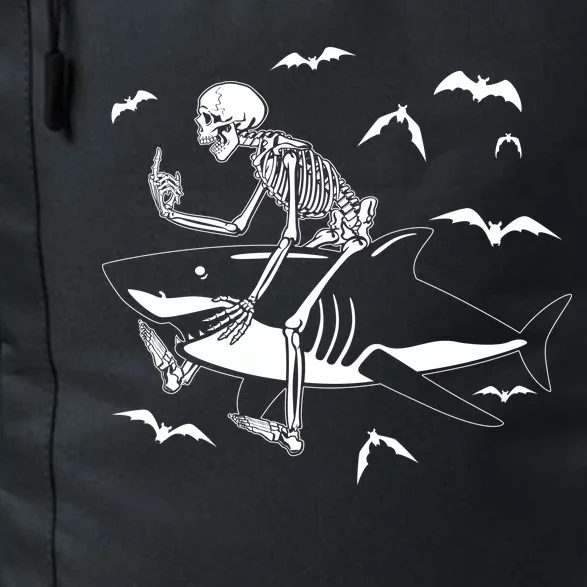 Scary Skeleton Riding Shark Daily Commute Backpack