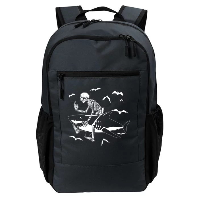 Scary Skeleton Riding Shark Daily Commute Backpack