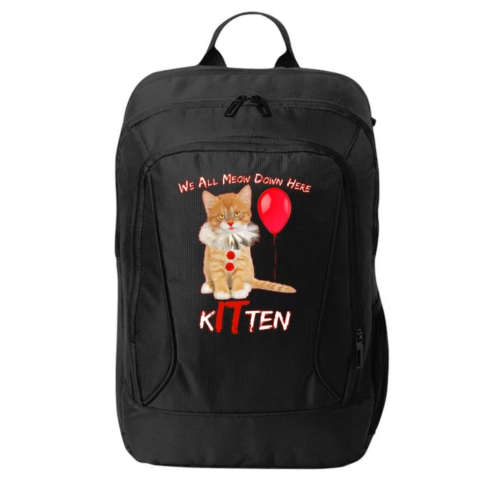 Scary We All Meow Down Here Clown Cat Kitten City Backpack