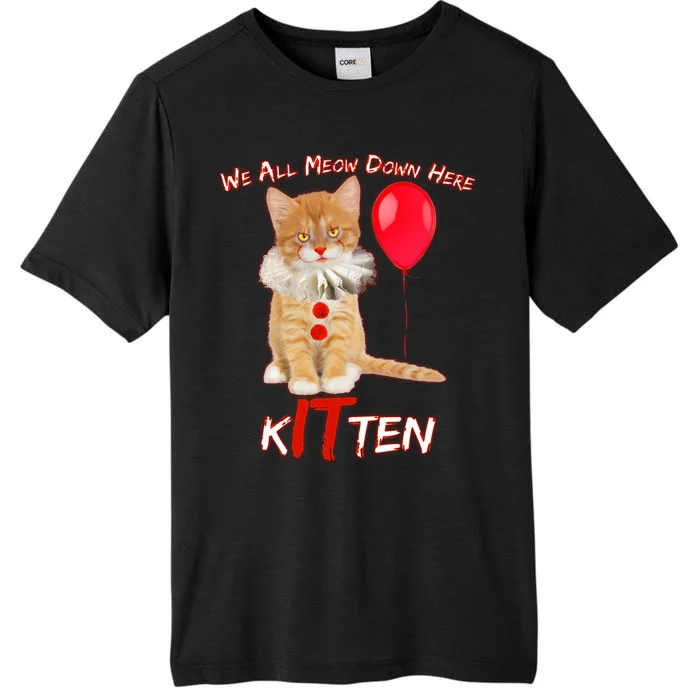 Scary We All Meow Down Here Clown Cat Kitten ChromaSoft Performance T-Shirt