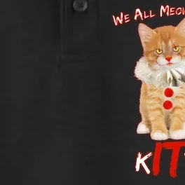 Scary We All Meow Down Here Clown Cat Kitten Dry Zone Grid Performance Polo