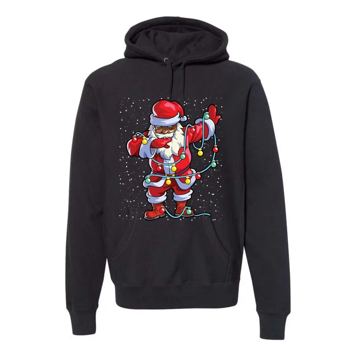 Santa Claus Black Christmas Afro African American Xmas Premium Hoodie